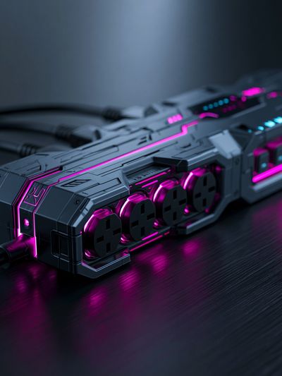 Neon Cyberpunk Power Strip Poster. poster