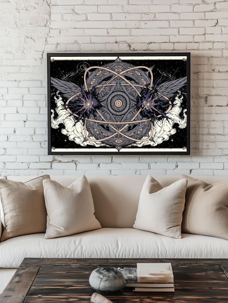 Celestial Eye Mandala Illustration Poster. — room view 1