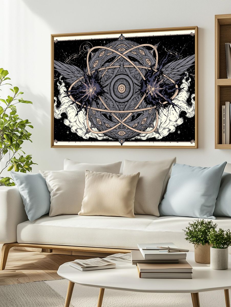 Celestial Eye Mandala Illustration Poster. — room view 2