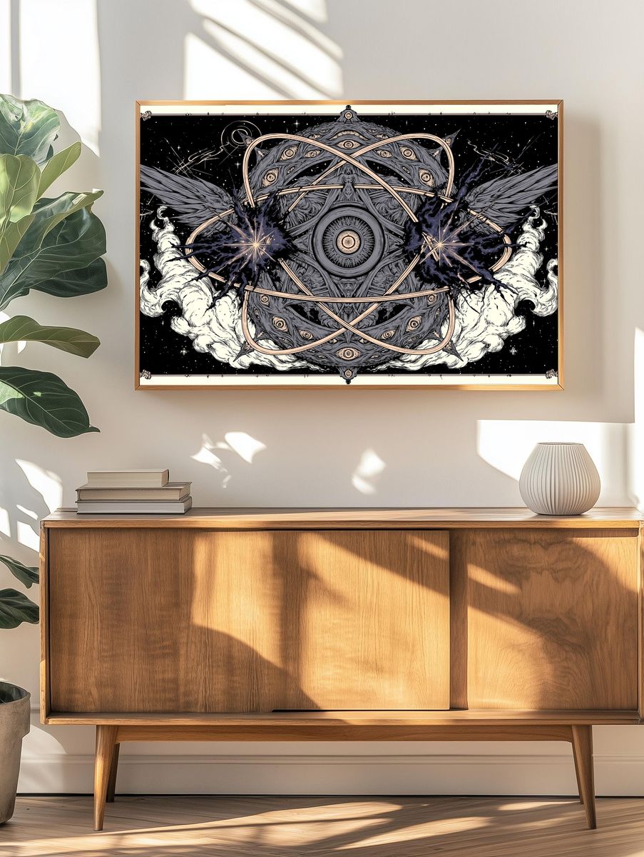 Celestial Eye Mandala Illustration Poster. — room view 3