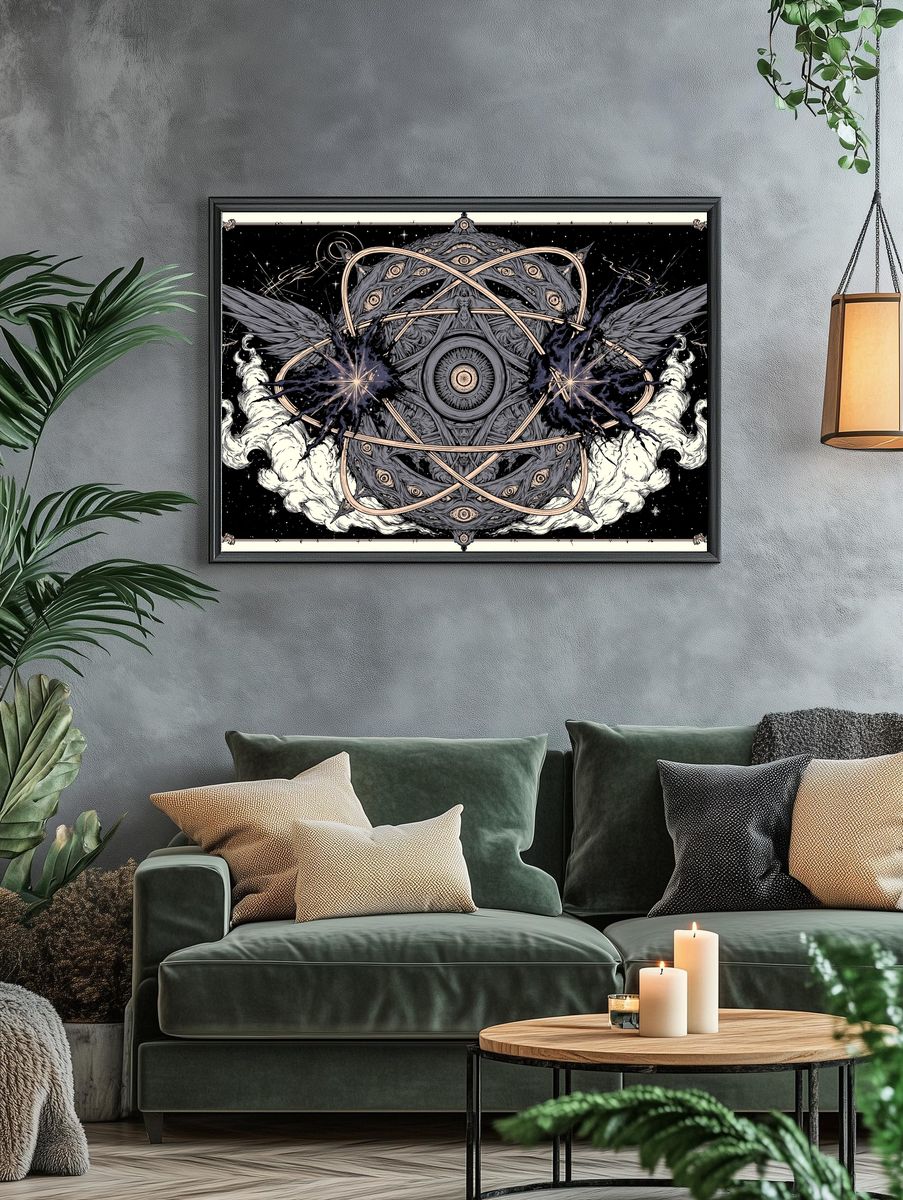 Celestial Eye Mandala Illustration Poster. — room view 4