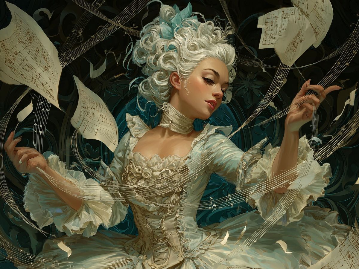 Baroque Music Muse Illustration Poster. poster detail