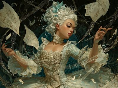 Baroque Music Muse Illustration Poster. poster print