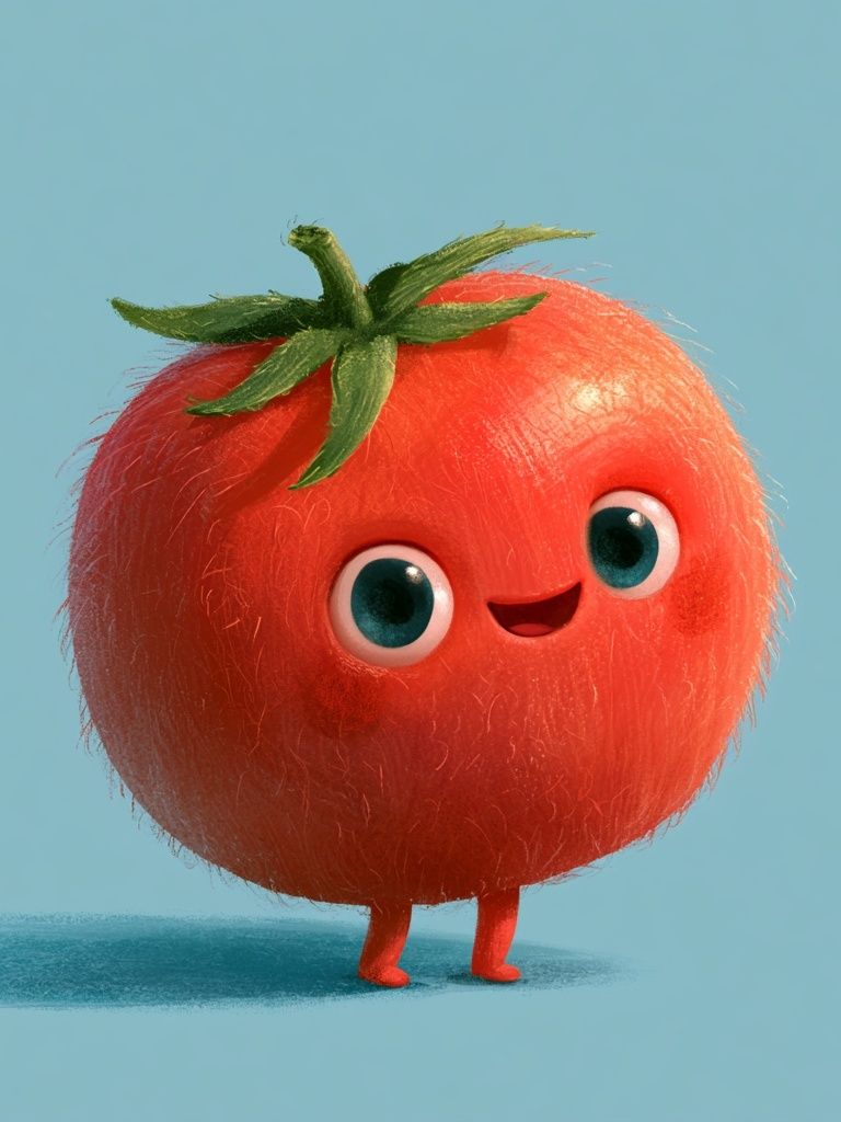 Cute Tomato Character Illustration Poster. poster — illustration art