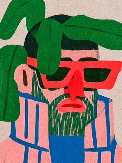 Abstract Face Illustration Poster.