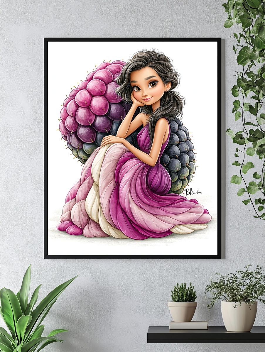 Grape Princess Illustration Poster. — room view 4