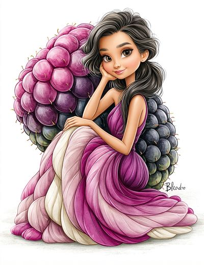 Grape Princess Illustration Poster. poster