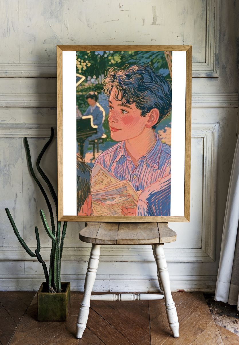 Boy Portrait Illustration Poster. room preview