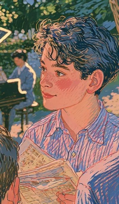 Boy Portrait Illustration Poster.