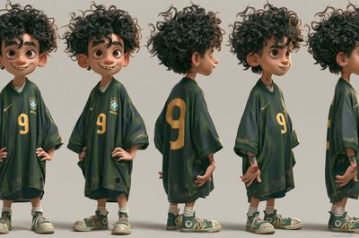 Brazil Soccer Boy Character Poster.