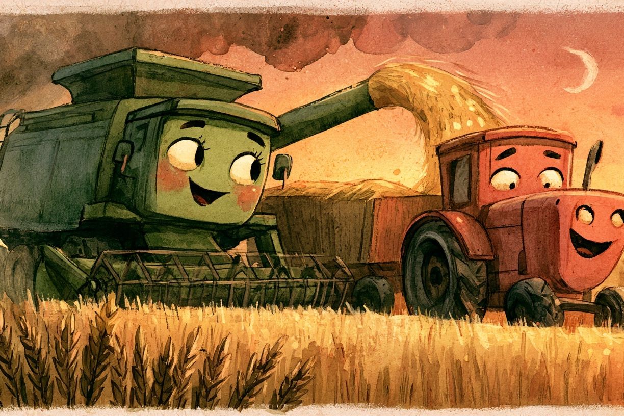 Smiling Farm Harvest Illustration Poster. poster detail