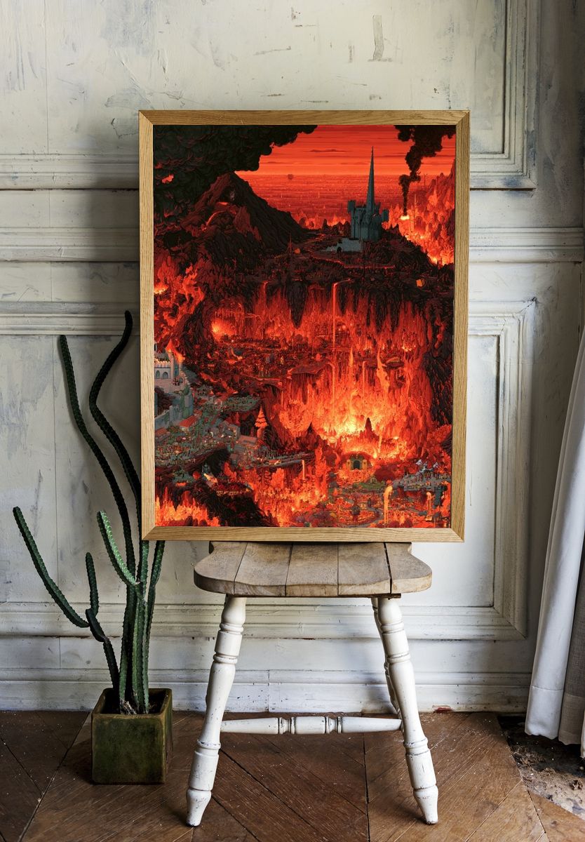 Infernal Fantasy Landscape Poster. room preview