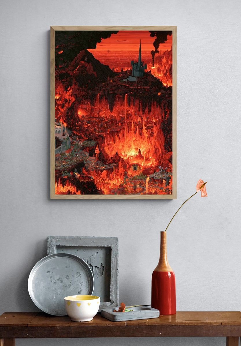 Infernal Fantasy Landscape Poster. — room view 3