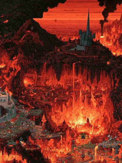 Infernal Fantasy Landscape Poster.