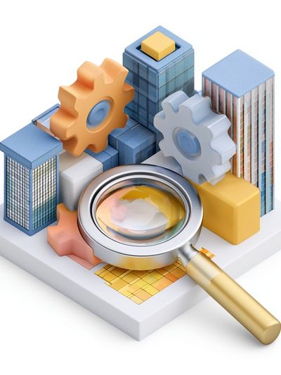 City Search 3D Illustration Poster. poster