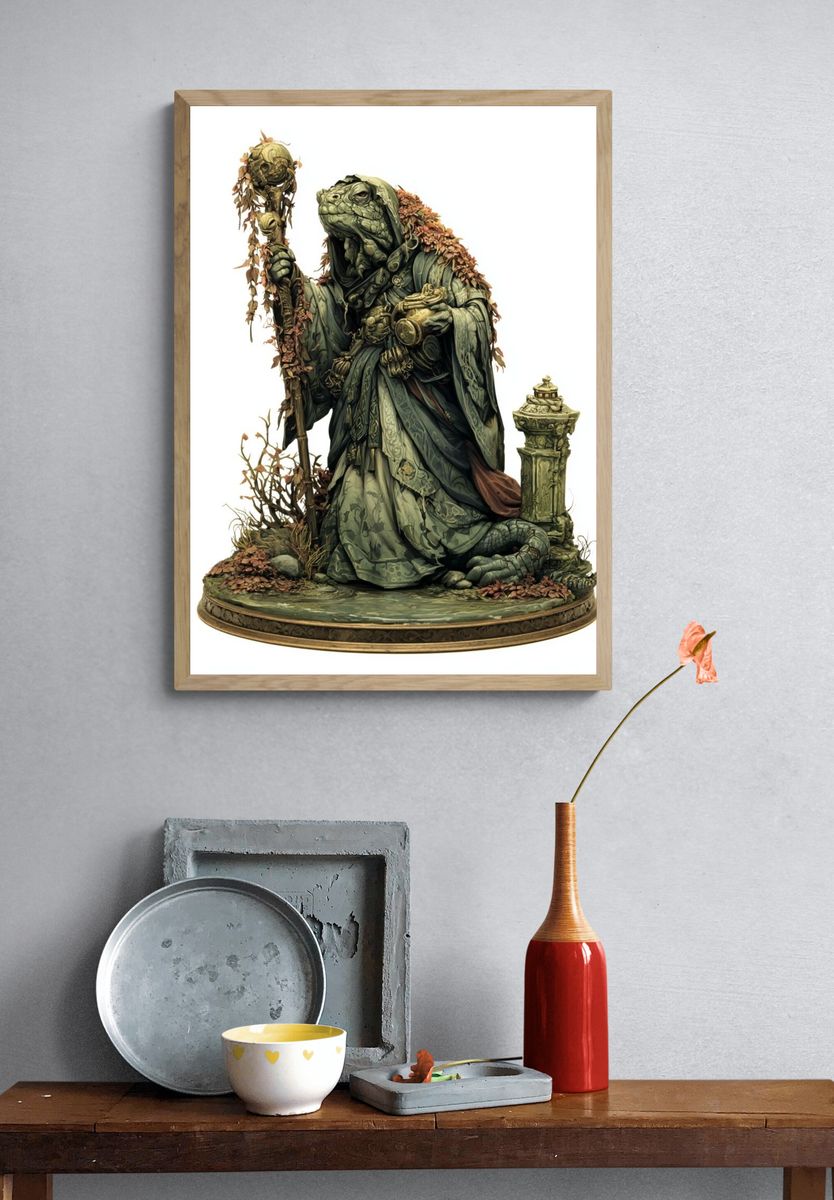 Mystic Turtle Sage Illustration Print. — room view 3