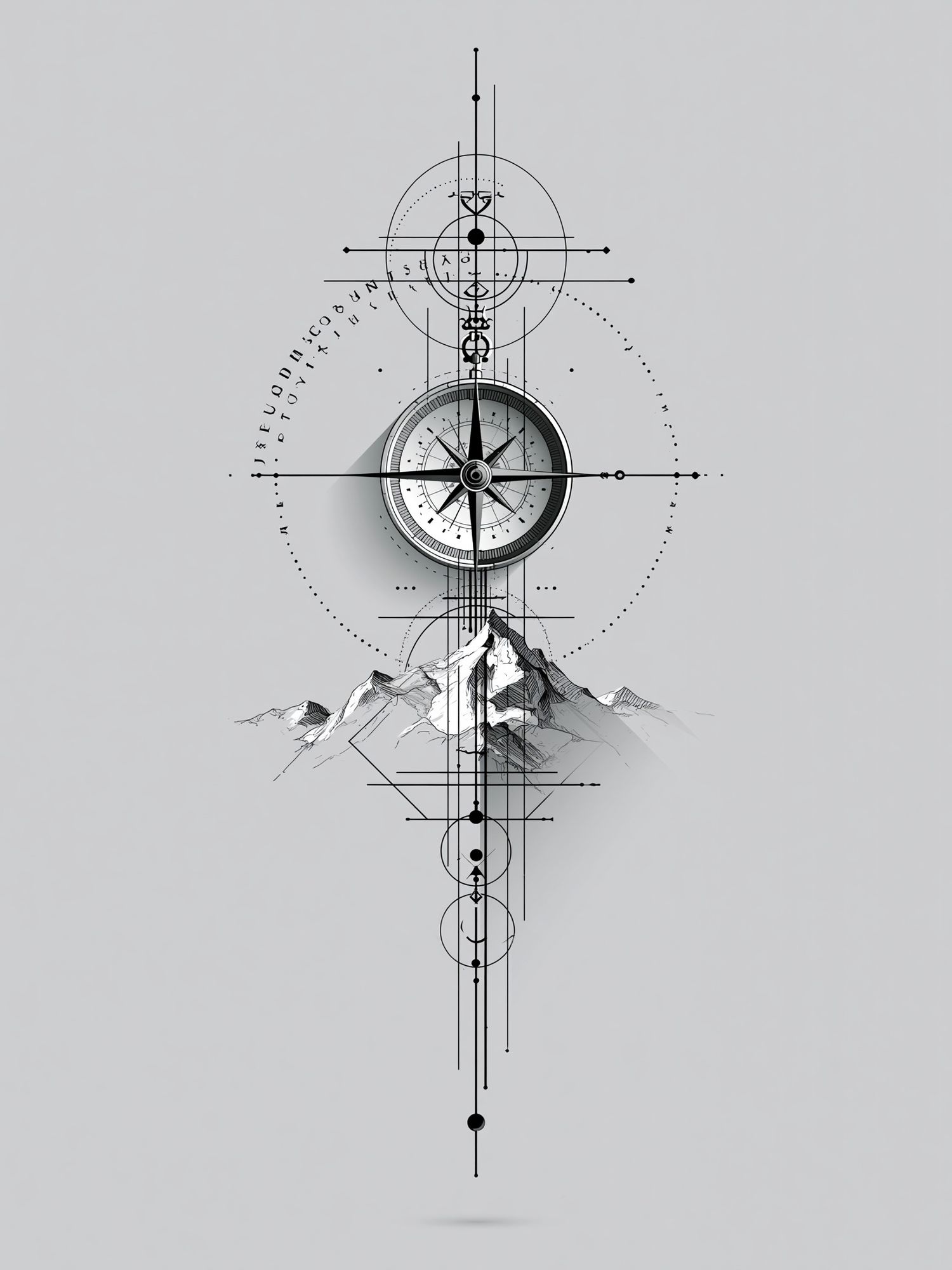 Mountain Compass Minimalist Print. poster detail