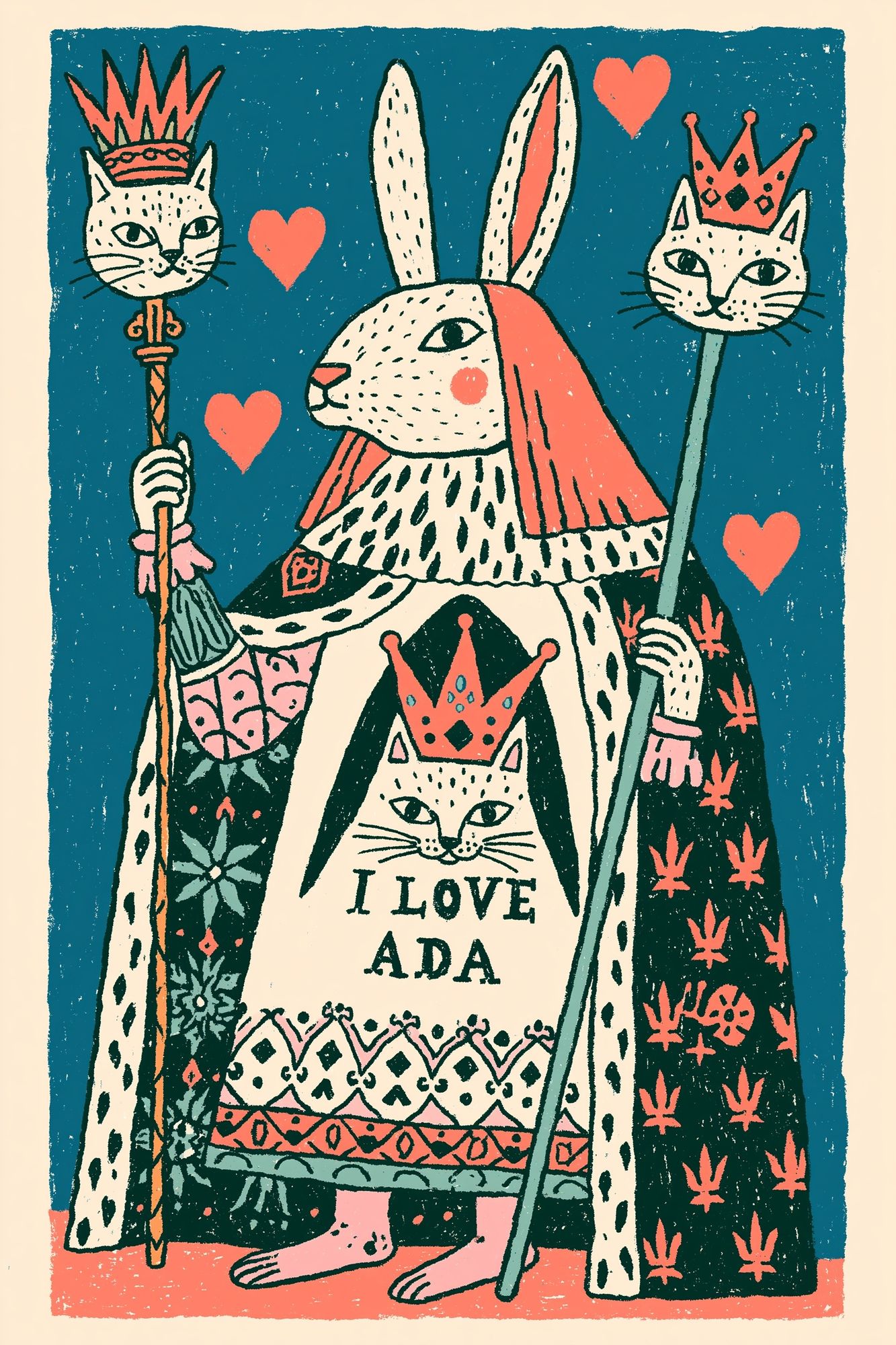 I Love Ada Cat Queen Poster. poster — illustration art