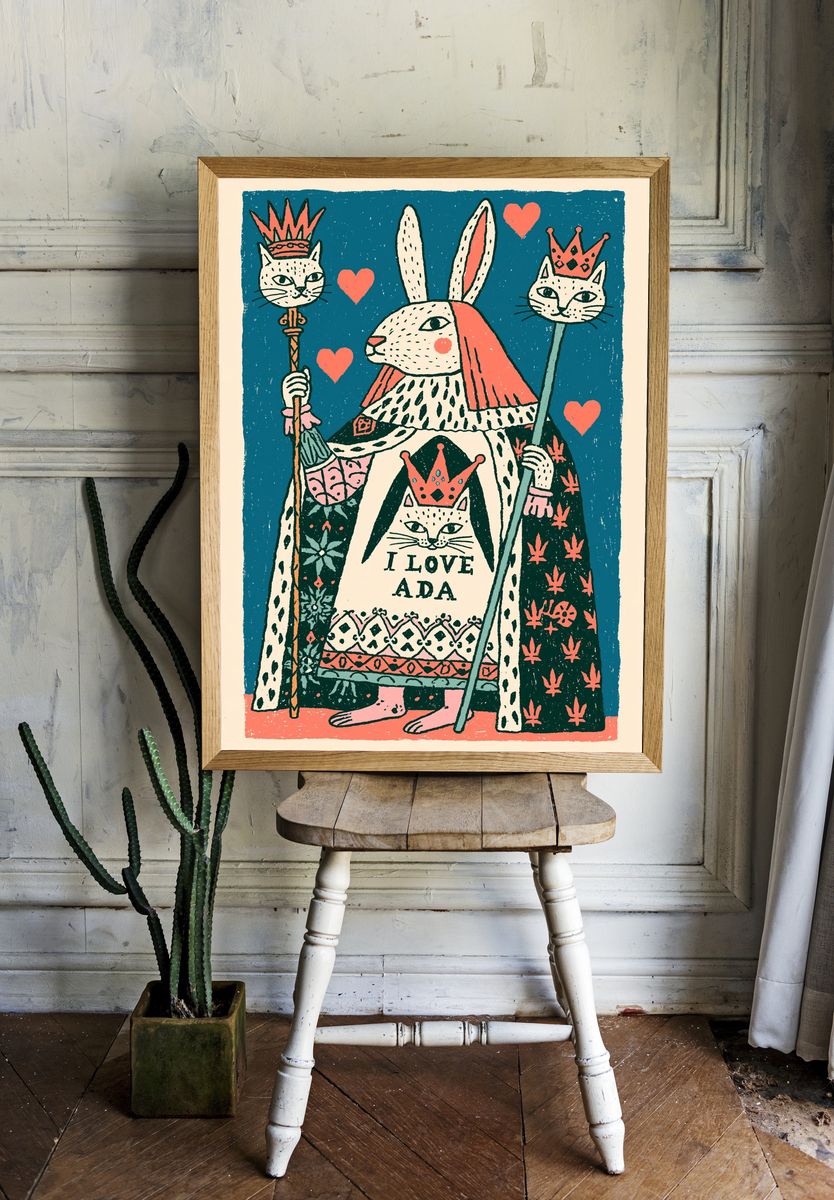 I Love Ada Cat Queen Poster. room preview