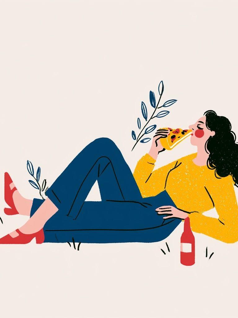 Pizza Break Illustration Poster. poster — illustration art