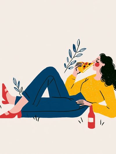 Pizza Break Illustration Poster.
