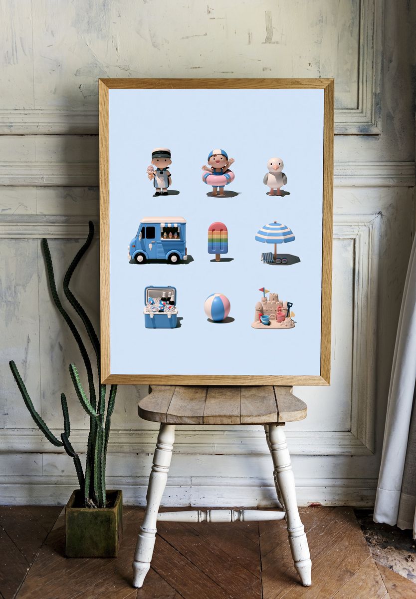 Beach Day Toy Set Poster. — room view 1