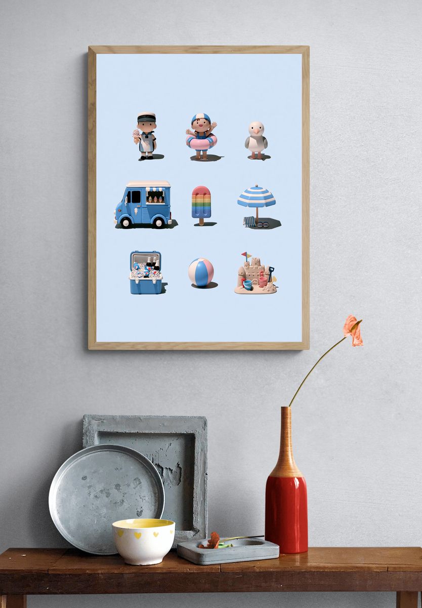 Beach Day Toy Set Poster. — room view 3