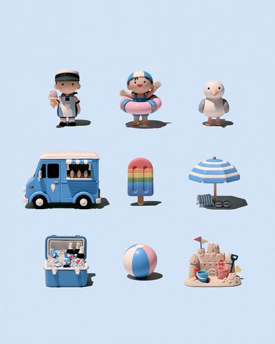 Beach Day Toy Set Poster.
