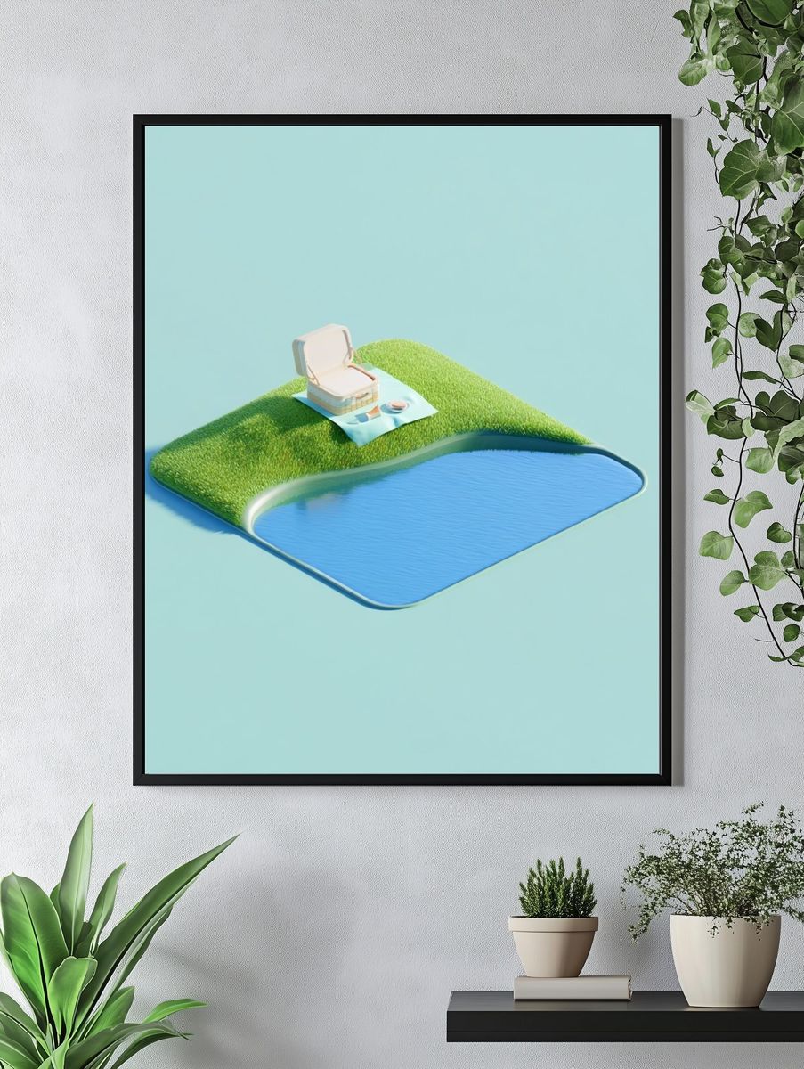 Picnic Island Minimalist Print. — room view 4