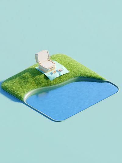 Picnic Island Minimalist Print.