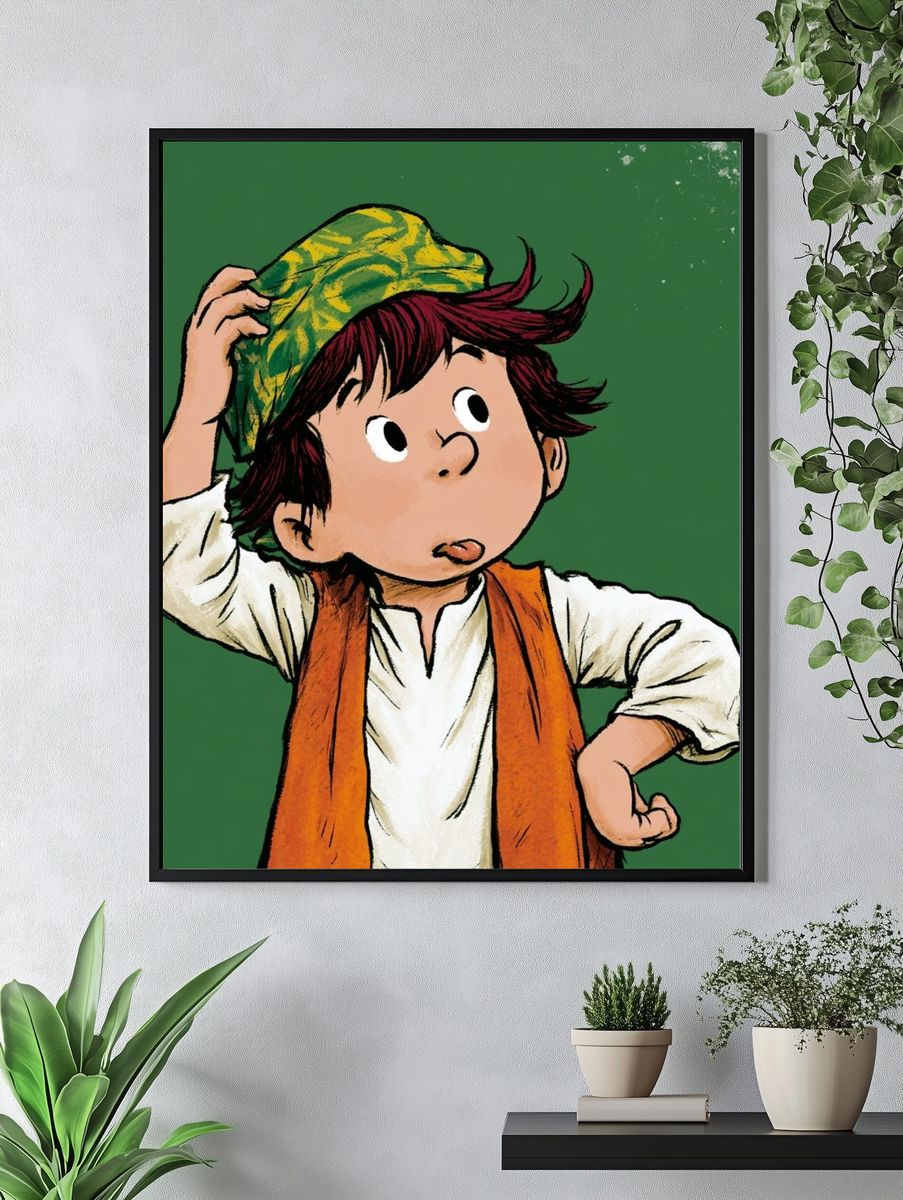 Playful Boy Illustration Poster. — room view 4