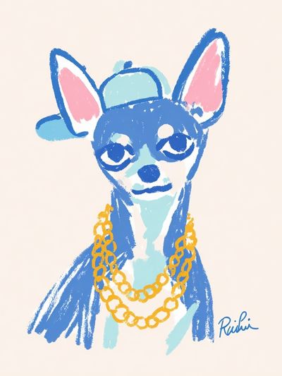 Chic Chihuahua Illustration Poster.