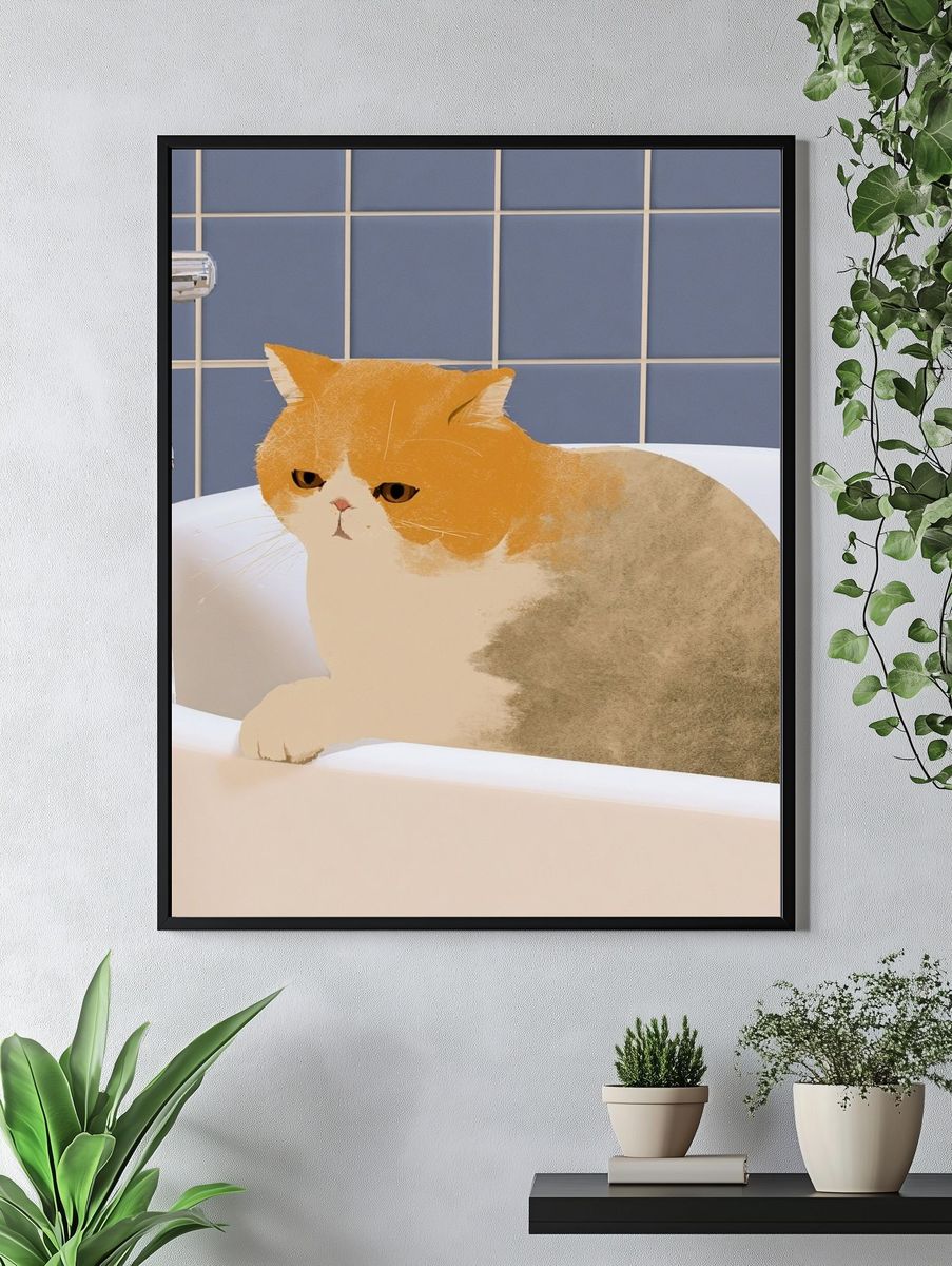 Oni Among Cherry Blossoms Illustration Poster. — room view 4