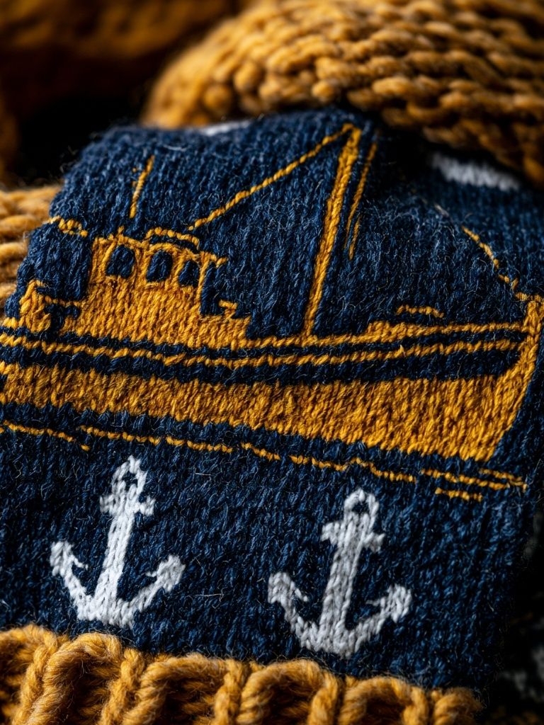 Nautical Knit Texture Print. poster — illustration art