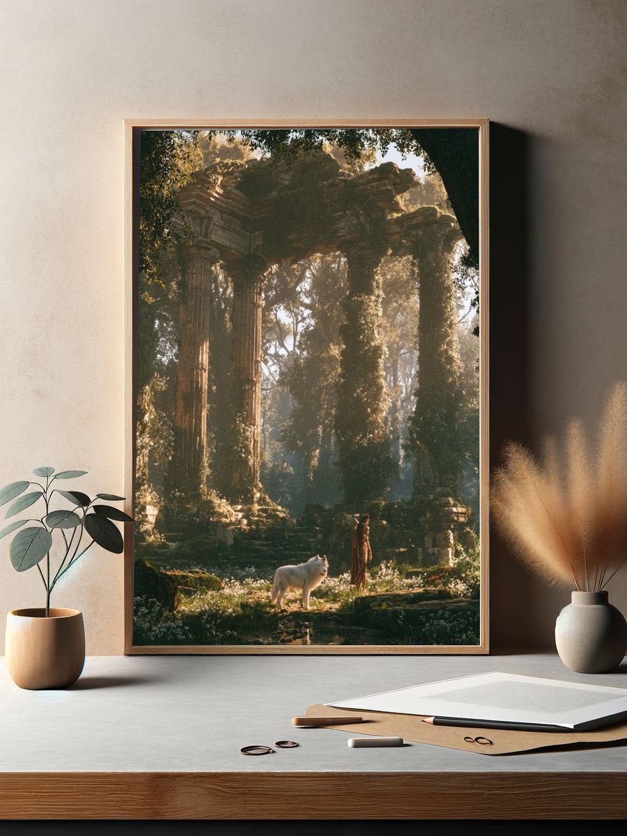 Enchanted Ruins Forest Poster. — room view 2