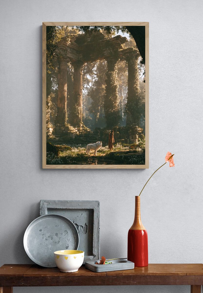 Enchanted Ruins Forest Poster. — room view 3