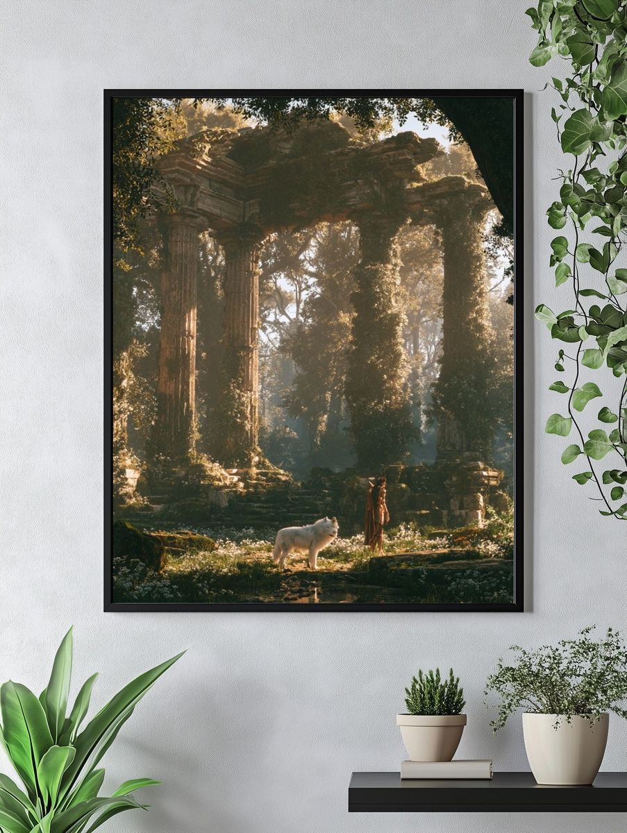 Enchanted Ruins Forest Poster. — room view 4