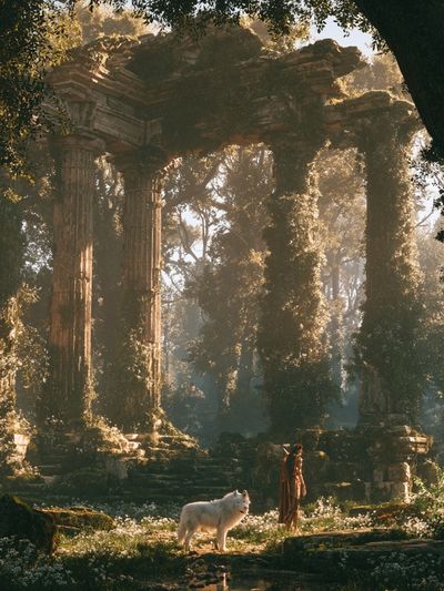 Enchanted Ruins Forest Poster. poster