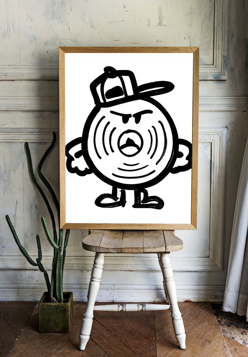 Angry Cartoon Character Print. — room view 1