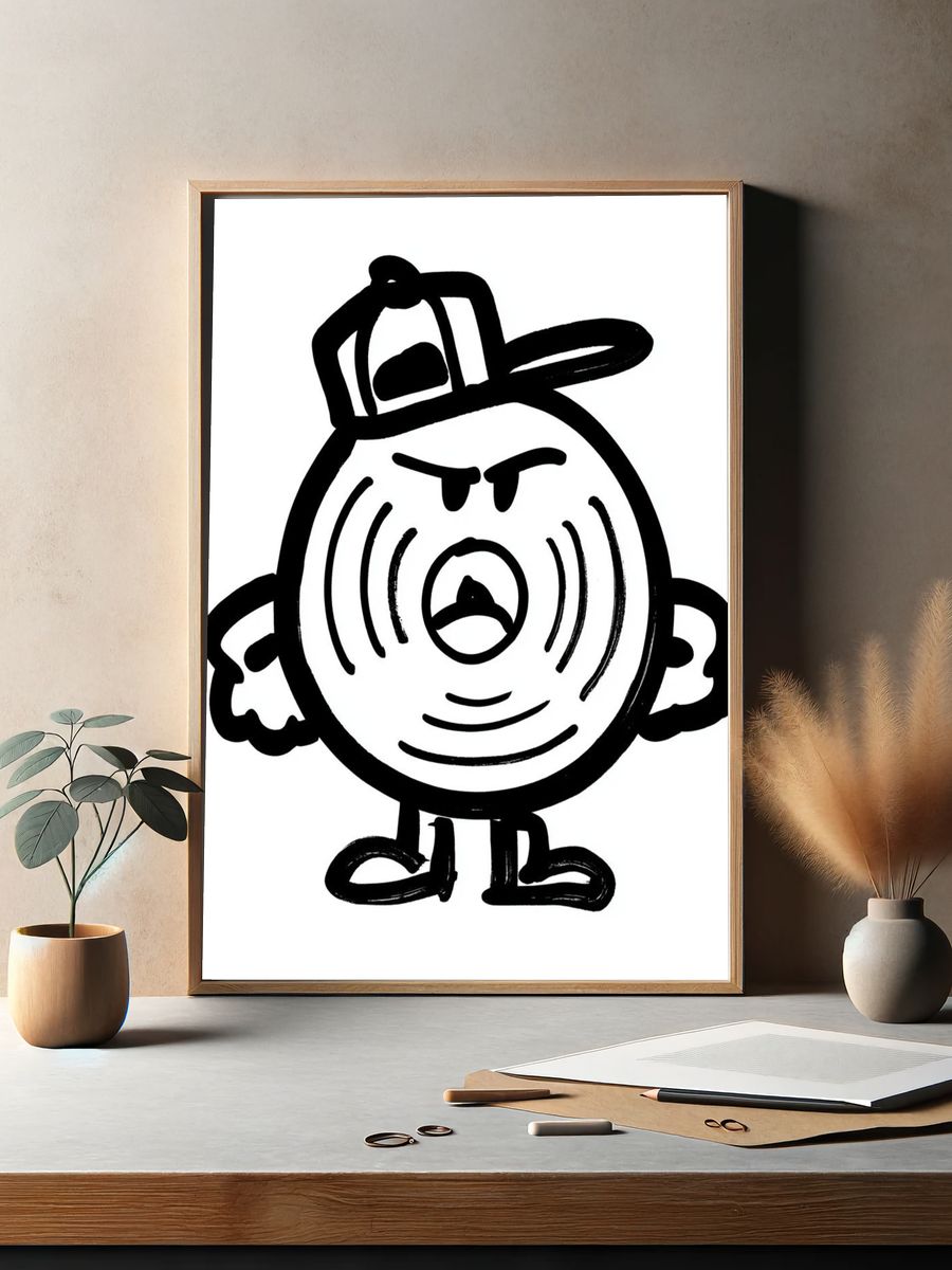 Angry Cartoon Character Print. — room view 2