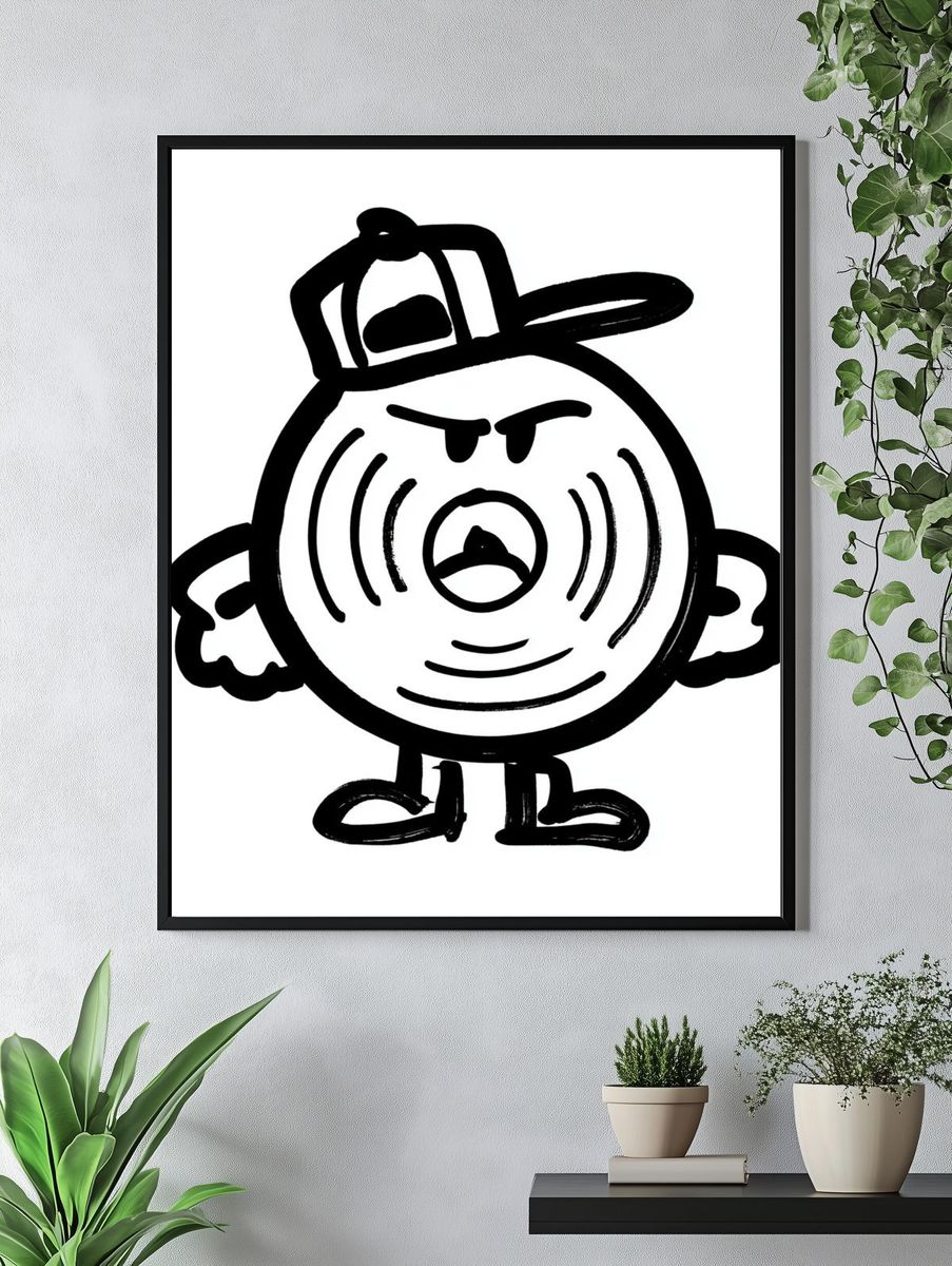 Angry Cartoon Character Print. — room view 4