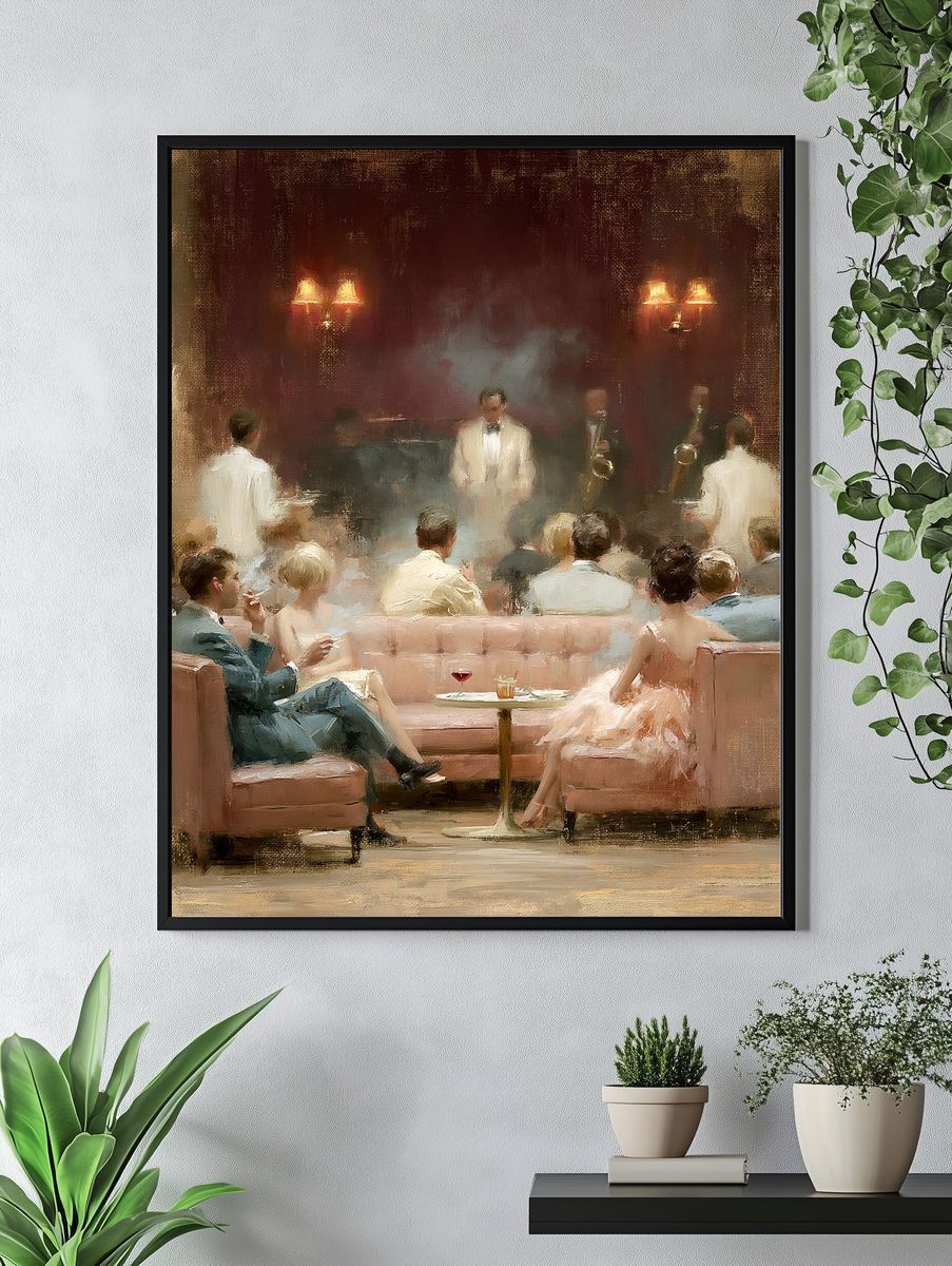 Jazz Lounge Evening Illustration Poster. — room view 4