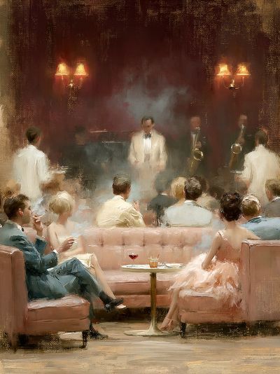 Jazz Lounge Evening Illustration Poster.