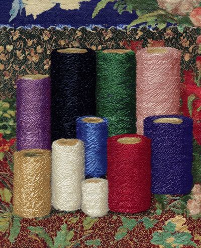 Colorful Thread Spools Illustration Poster. poster print