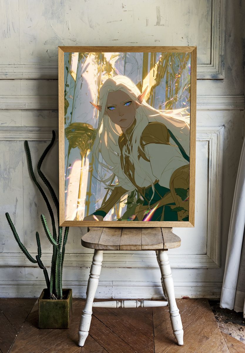 Elven Guardian Digital Art Poster. — room view 1