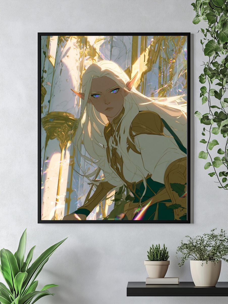 Elven Guardian Digital Art Poster. — room view 4