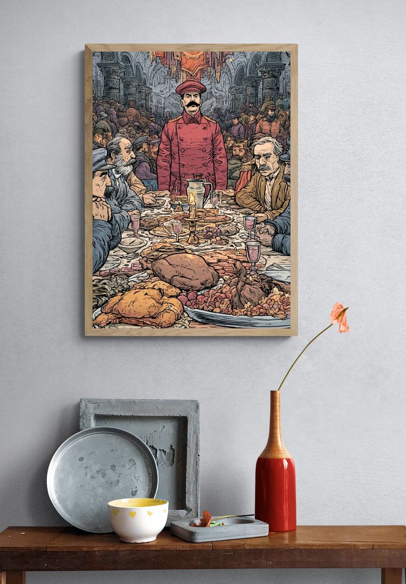 Feast of Power Illustration Poster. — room view 3
