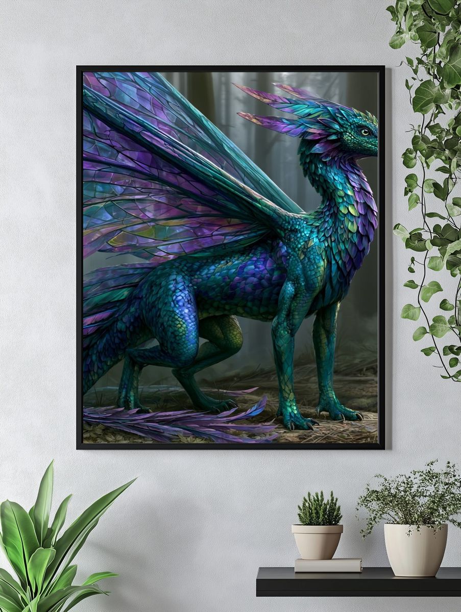 Iridescent Dragon Fantasy Print. — room view 4