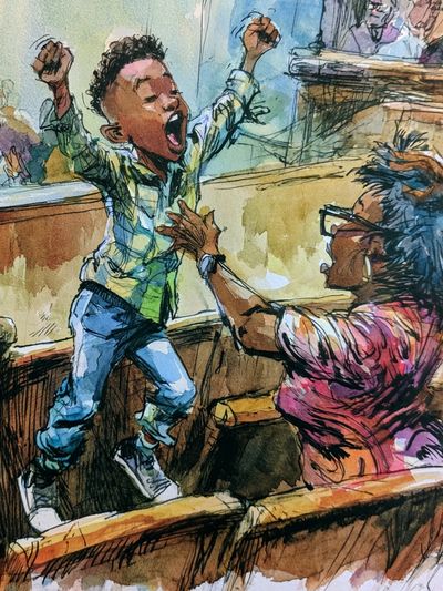 Joyful Church Celebration Watercolor Poster. poster