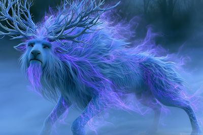 Celestial Stag Digital Art Poster. poster